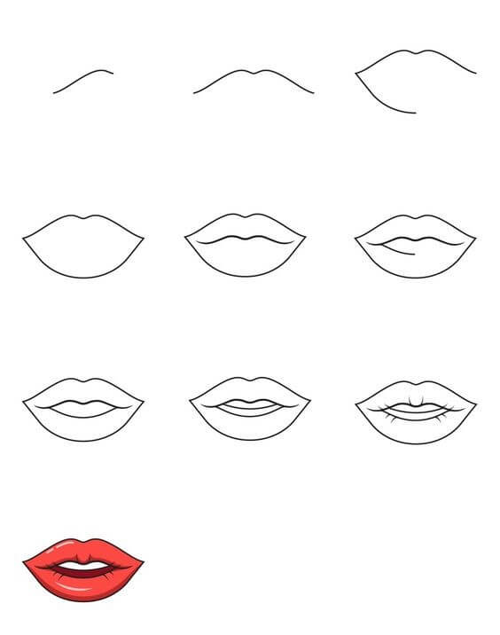 How to draw Lip idea (10)