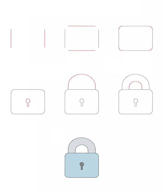 How to draw Lock idea (1)