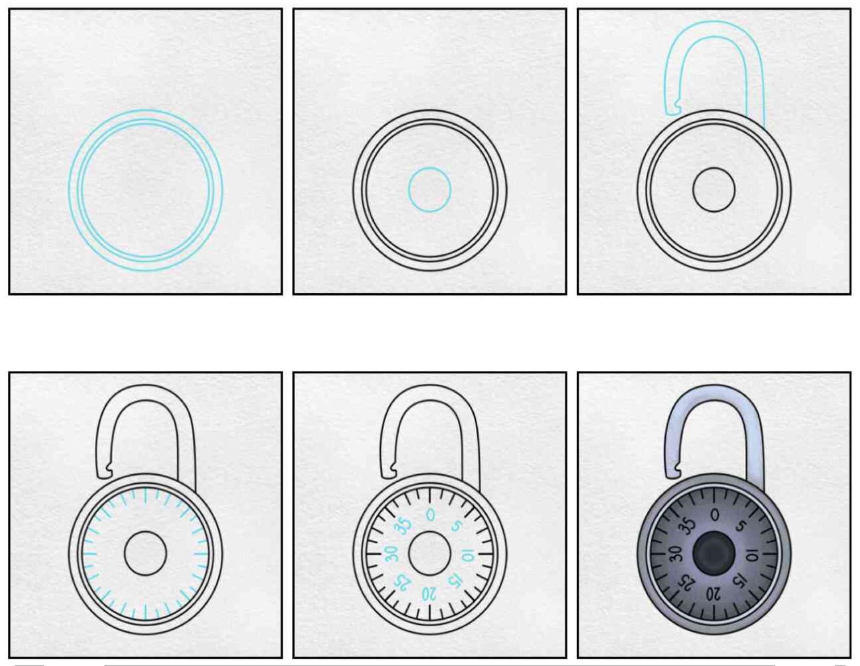 How to draw Lock idea (2)