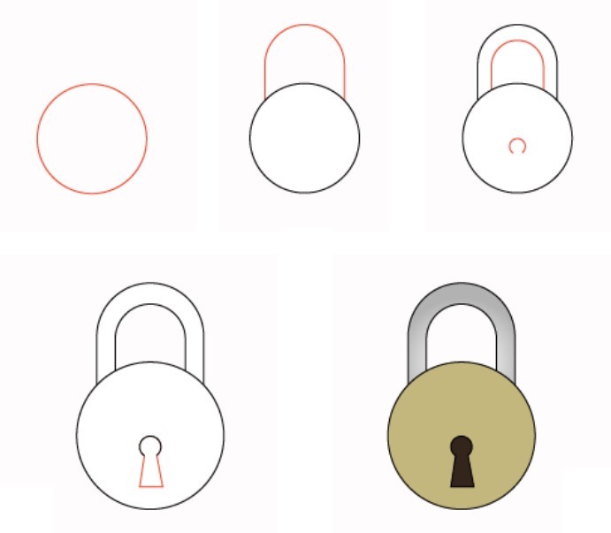 How to draw Lock idea (6)