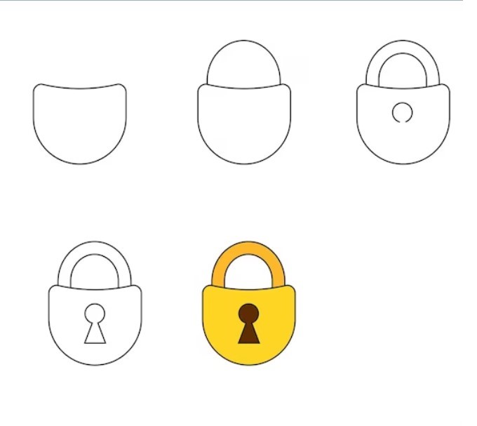 How to draw Lock idea (7)