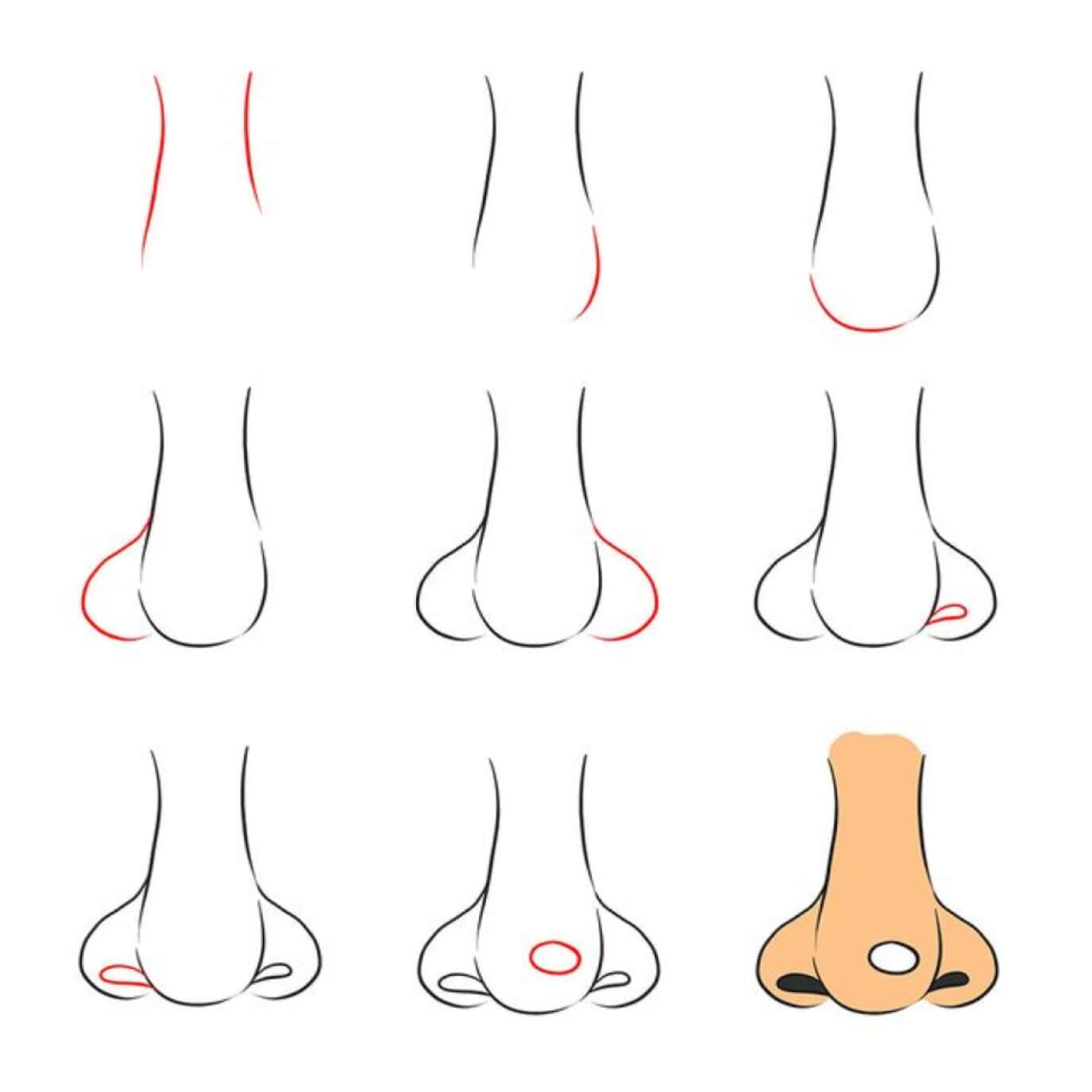 How to draw Nose idea (14)