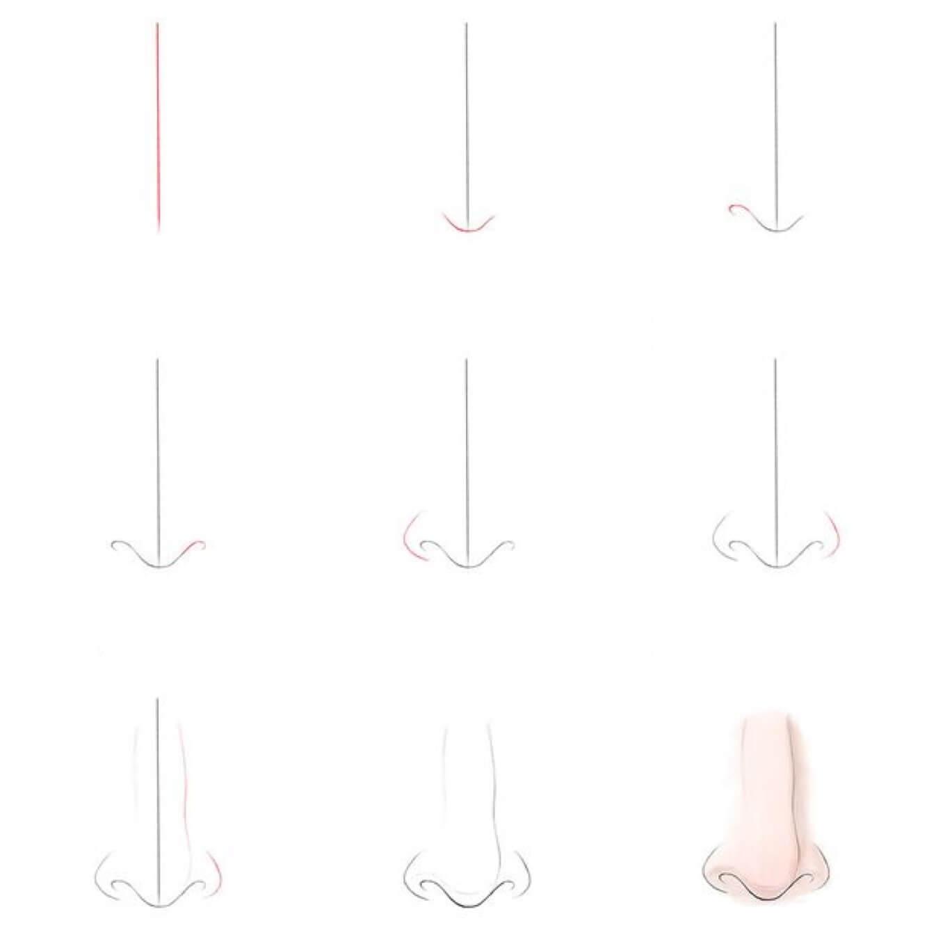 Nose Drawing Ideas