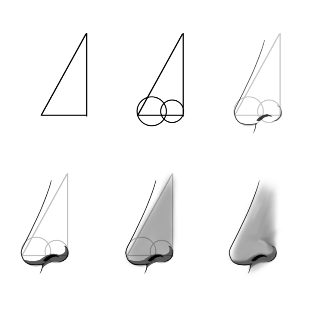 How to draw Nose idea (41)