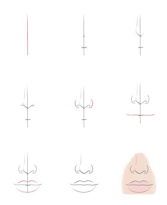 How to draw Nose idea (8)