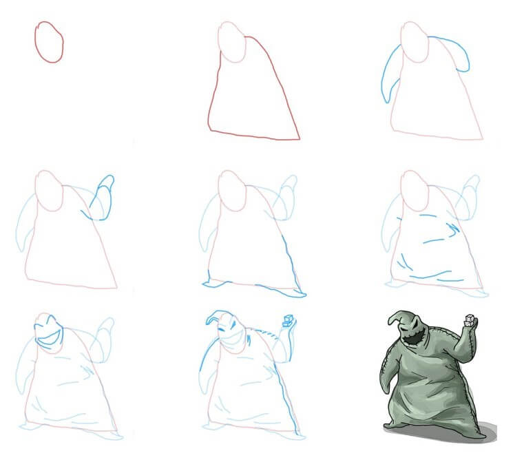 How to draw Oogie boogie (10)