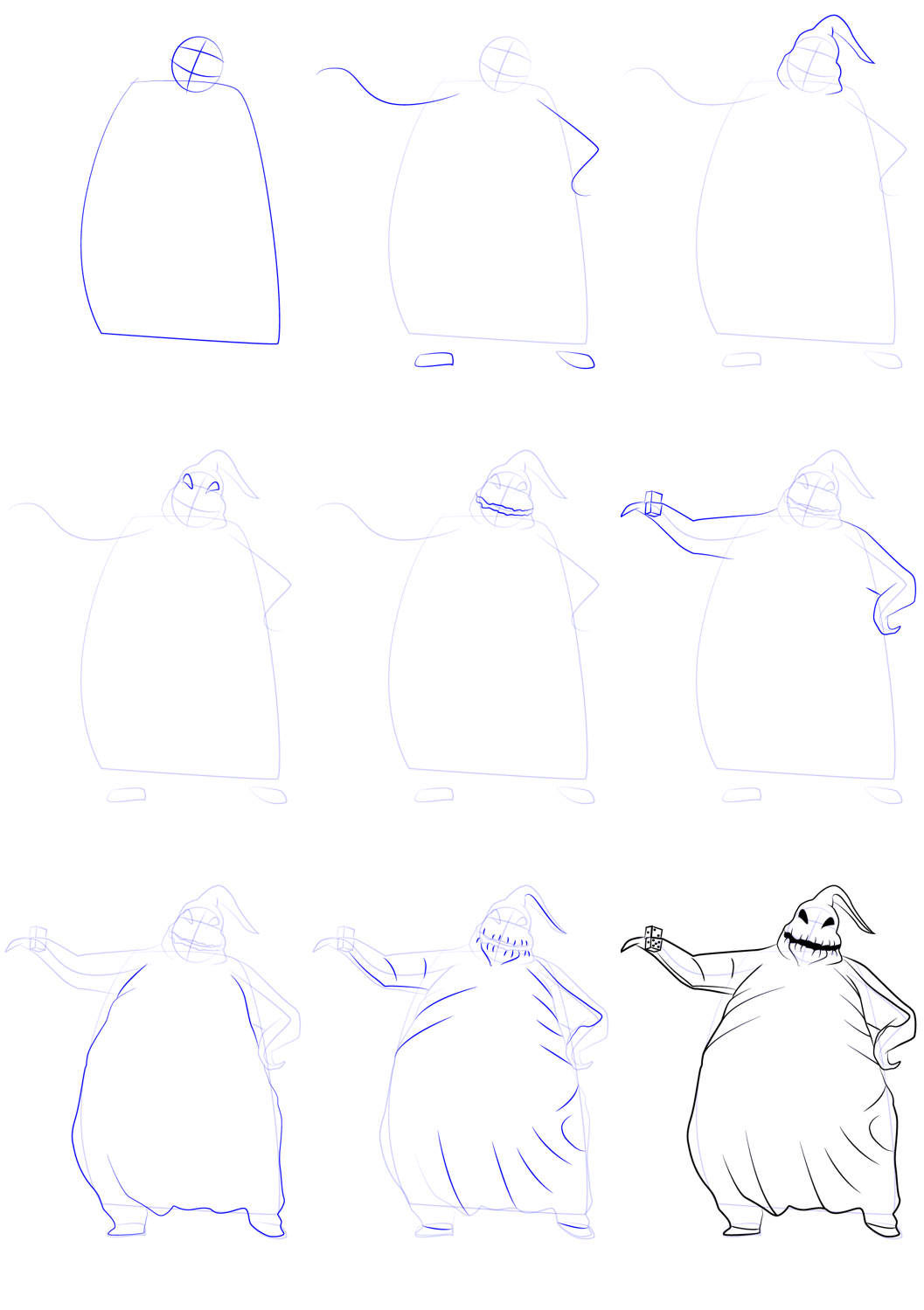 How to draw Oogie boogie (2)