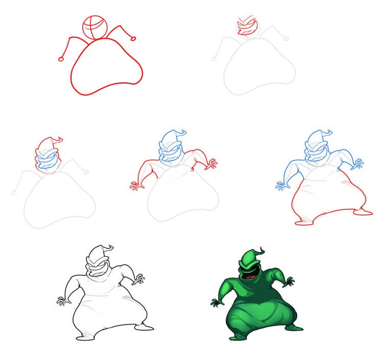 How to draw Oogie boogie (6)