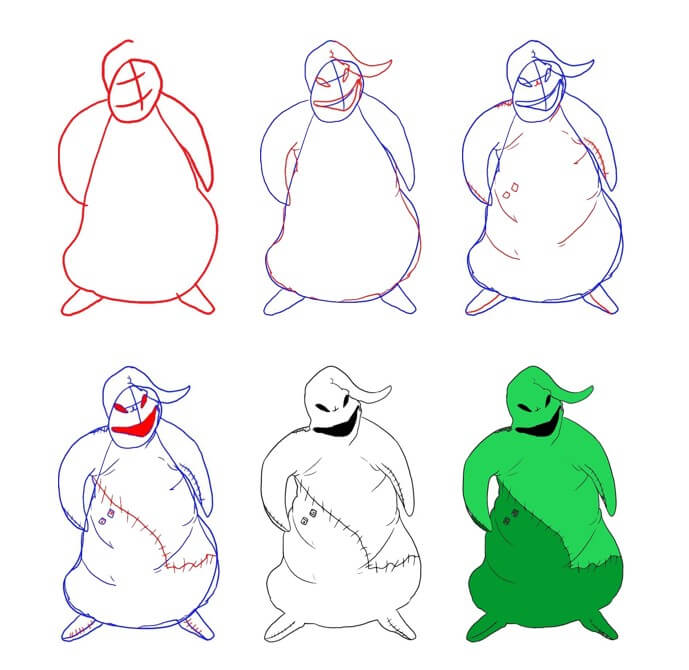 How to draw Oogie boogie (8)