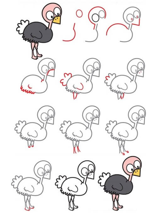 Ostrich idea (10) Drawing Ideas
