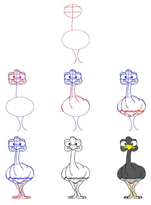 Ostrich idea (15) Drawing Ideas