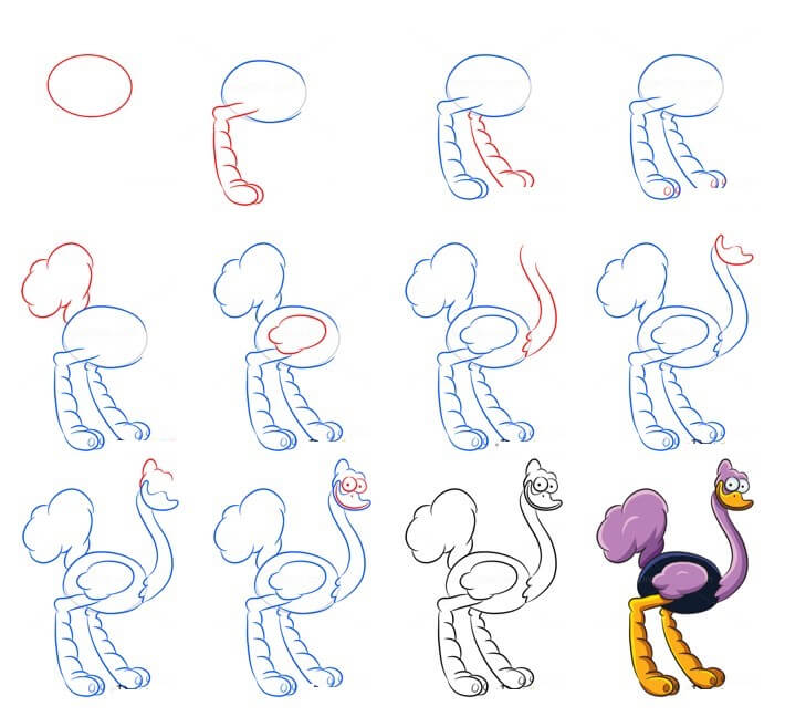Ostrich idea (20) Drawing Ideas