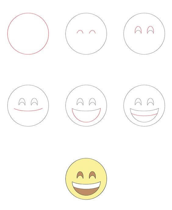 How to draw Smiley face idea (6)