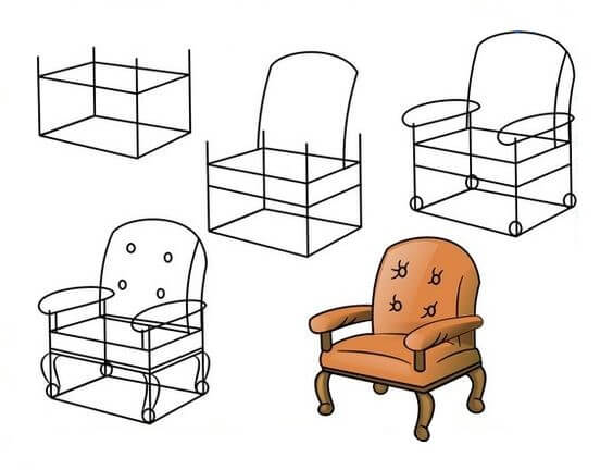 How to draw Sofa (17)