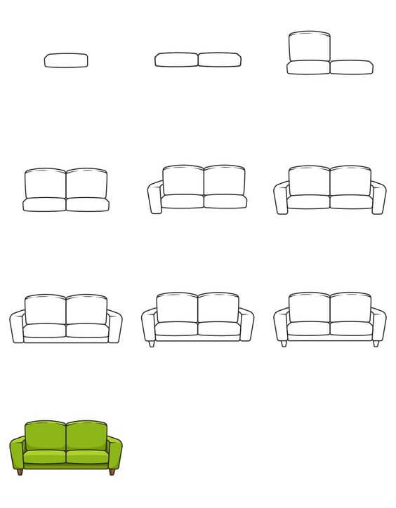 How to draw Sofa (2)