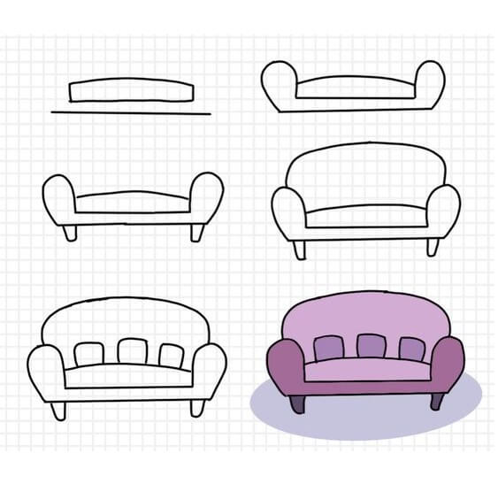 Sofa (20) Drawing Ideas