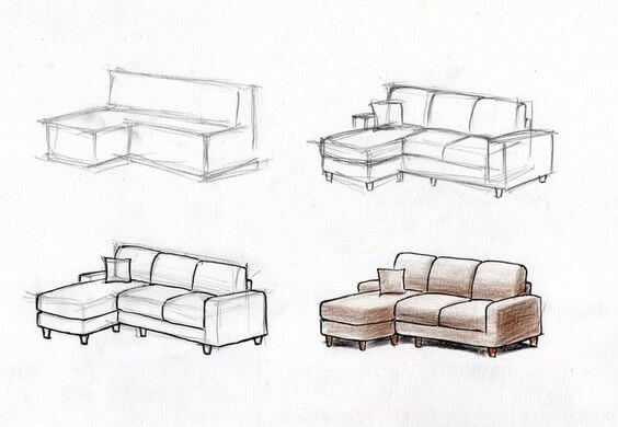 How to draw Sofa (5)