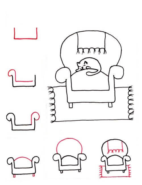 How to draw Sofa (9)