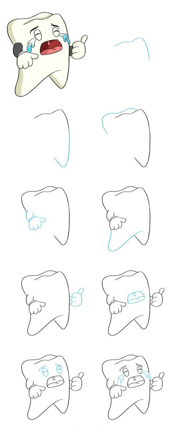 How to draw Teeth cartoon (1)