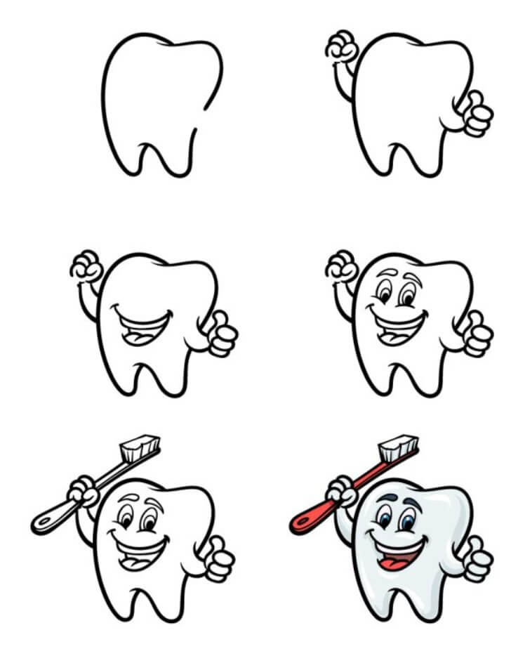 How to draw Teeth cartoon (2)