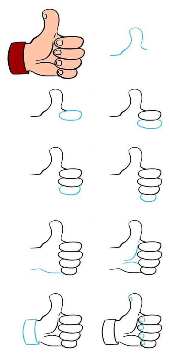 How to draw Thumbs up idea (2)