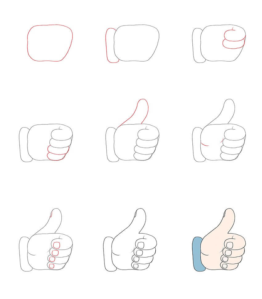 How to draw Thumbs up idea (9)