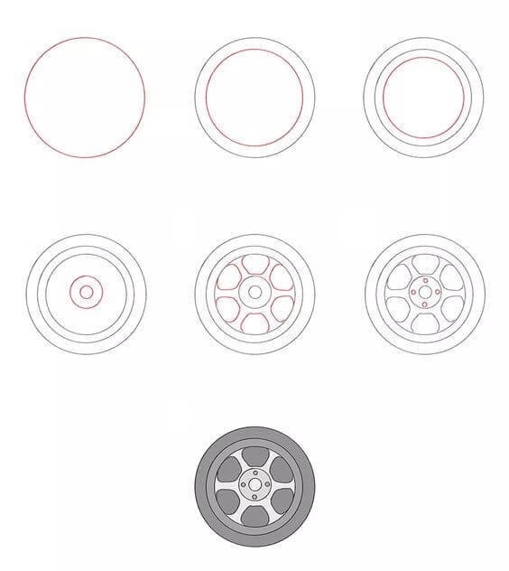 How to draw Wheel idea (2)