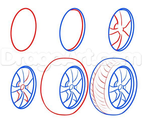 How to draw Wheel idea (3)