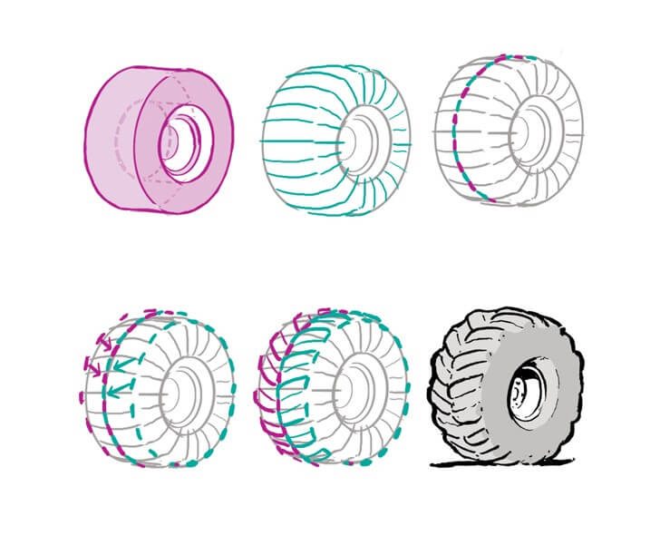 How to draw Wheel idea (7)