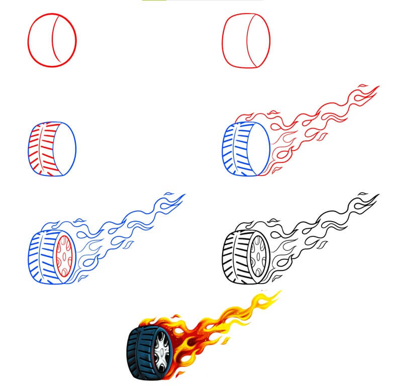 How to draw Wheel idea (9)