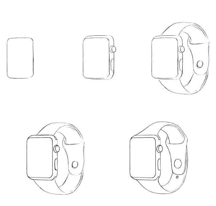 How to draw Wrist watch (13)