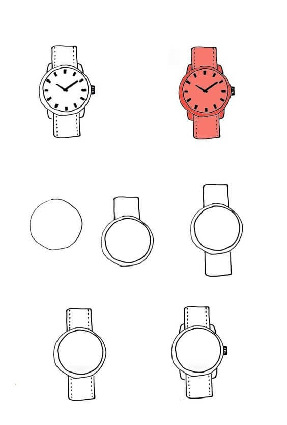 Wrist watch (2) Drawing Ideas