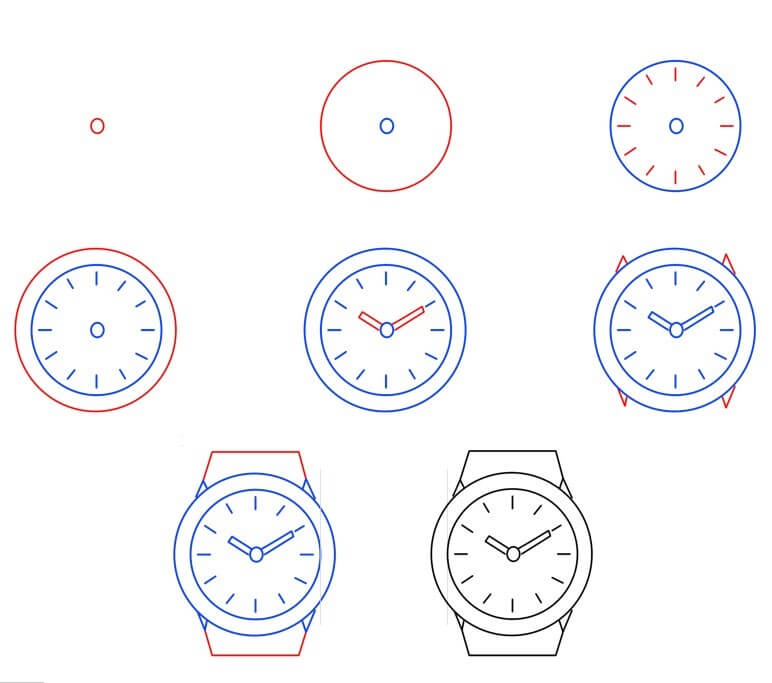 Wrist watch (9) Drawing Ideas