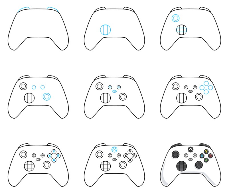 How to draw Xbox idea (10)