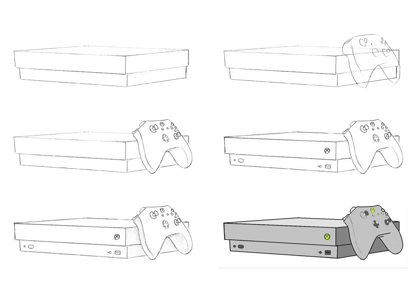 How to draw Xbox idea (12)