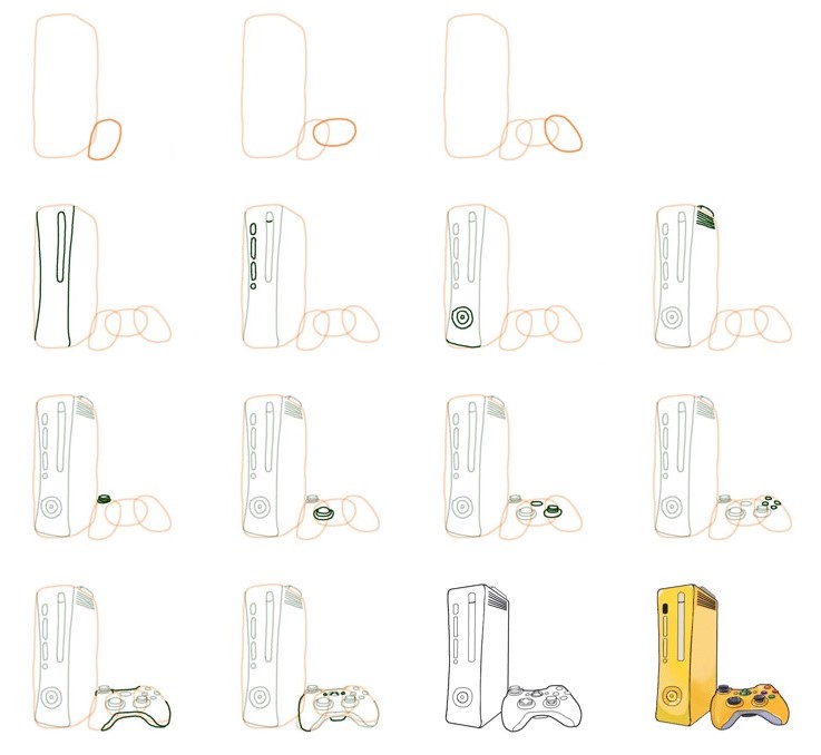 How to draw Xbox idea (7)