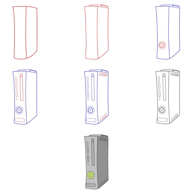 How to draw Xbox idea (8)