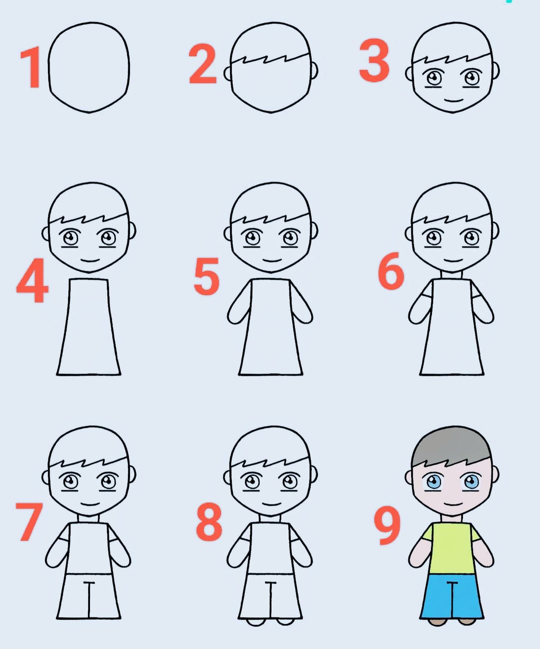 How to draw A cute boy