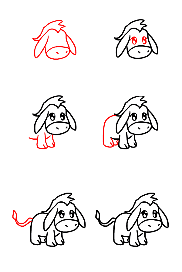 How to draw Baby donkey