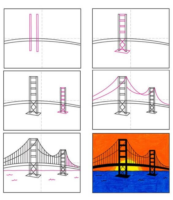 How to draw Bridge idea (1)