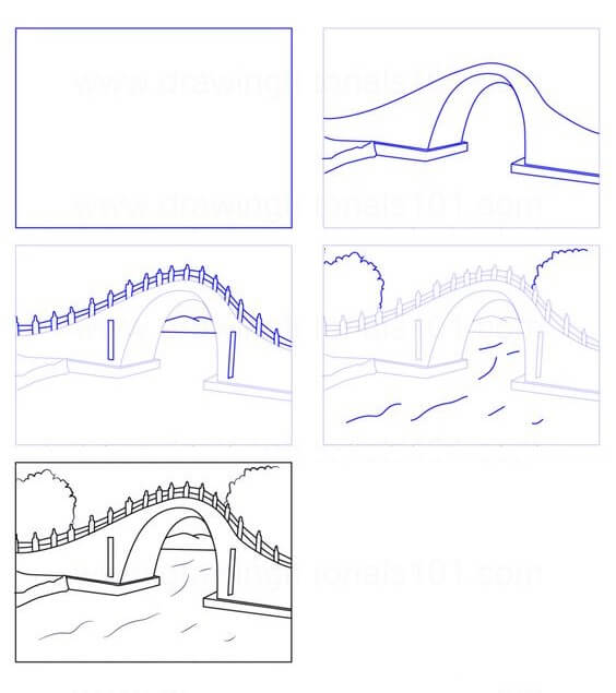 How to draw Bridge idea (11)