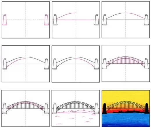 How to draw Bridge idea (12)