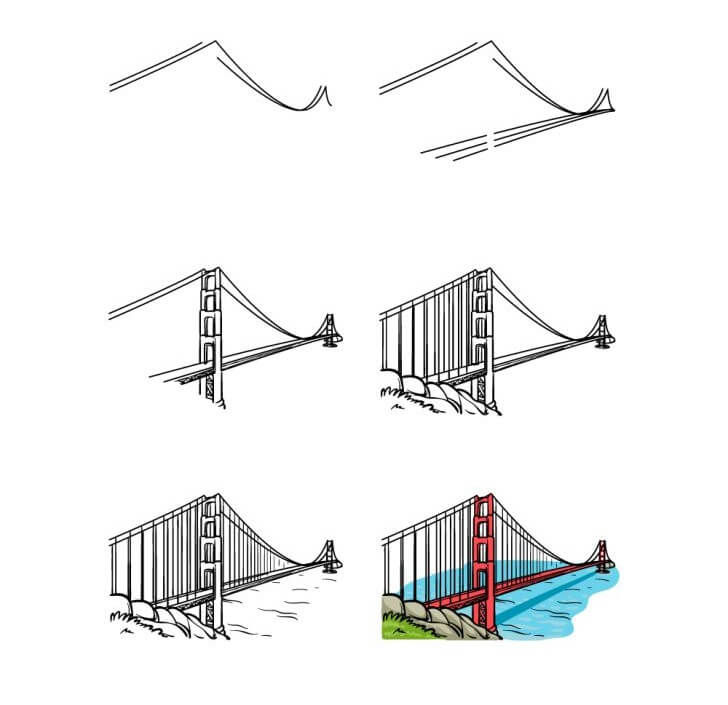 How to draw Bridge idea (14)