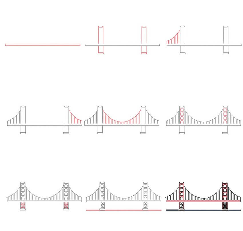 How to draw Bridge idea (15)