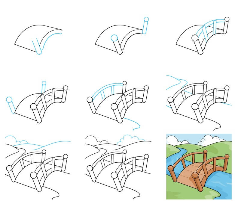 How to draw Bridge idea (17)