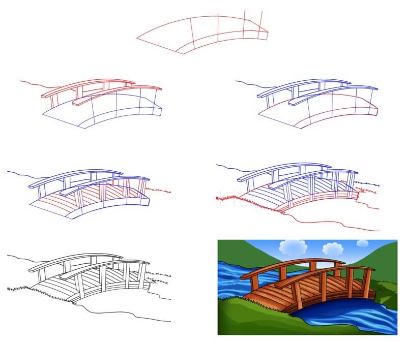 How to draw Bridge idea (18)