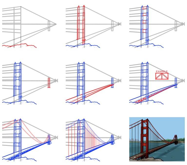 How to draw Bridge idea (22)