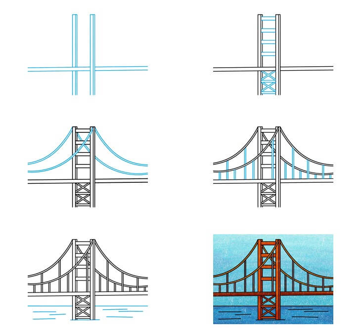 How to draw Bridge idea (24)