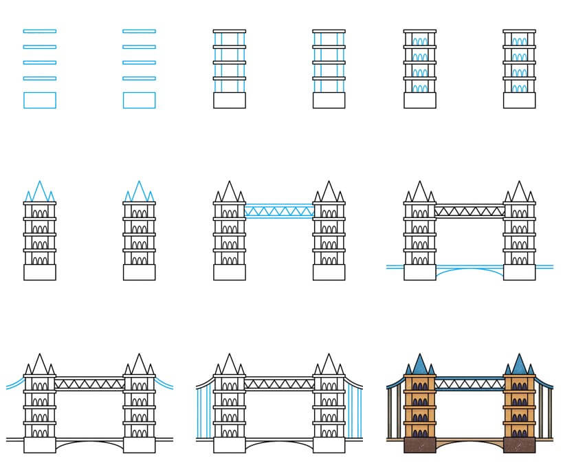 How to draw Bridge idea (28)