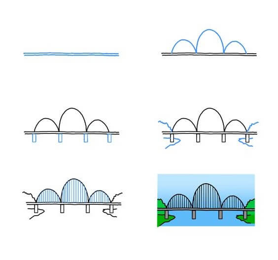 How to draw Bridge idea (5)